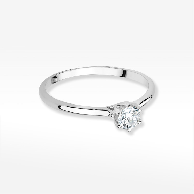 Pierścionek W0499 Diament Laboratoryjny 0,21ct białe złoto
