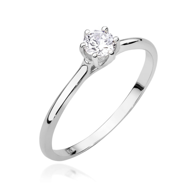 Pierścionek W0499 Diament Laboratoryjny 0,21ct białe złoto