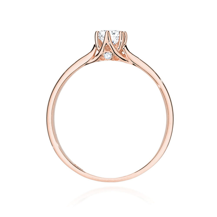 Pierścionek W0499 Diament 0,26ct różowe złoto
