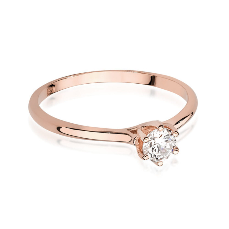 Pierścionek W0499 Diament 0,26ct różowe złoto