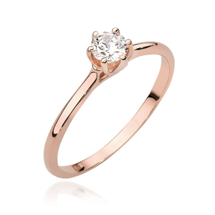 Pierścionek W0499 Diament 0,26ct różowe złoto