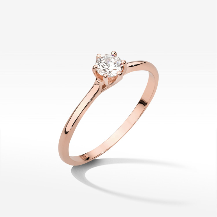 Pierścionek W0499 Diament Laboratoryjny 0,21ct różowe złoto