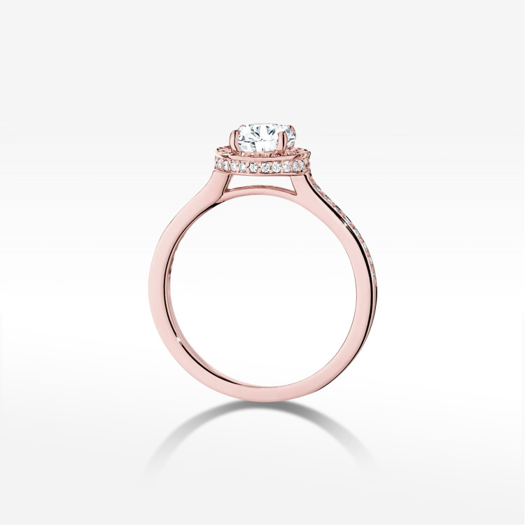 Pierścionek W0508 Diament Laboratoryjny 0,86ct różowe złoto
