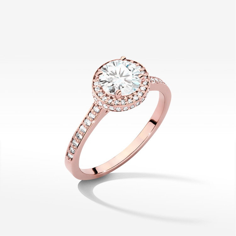 Pierścionek W0508 Diament Laboratoryjny 1,083ct różowe złoto
