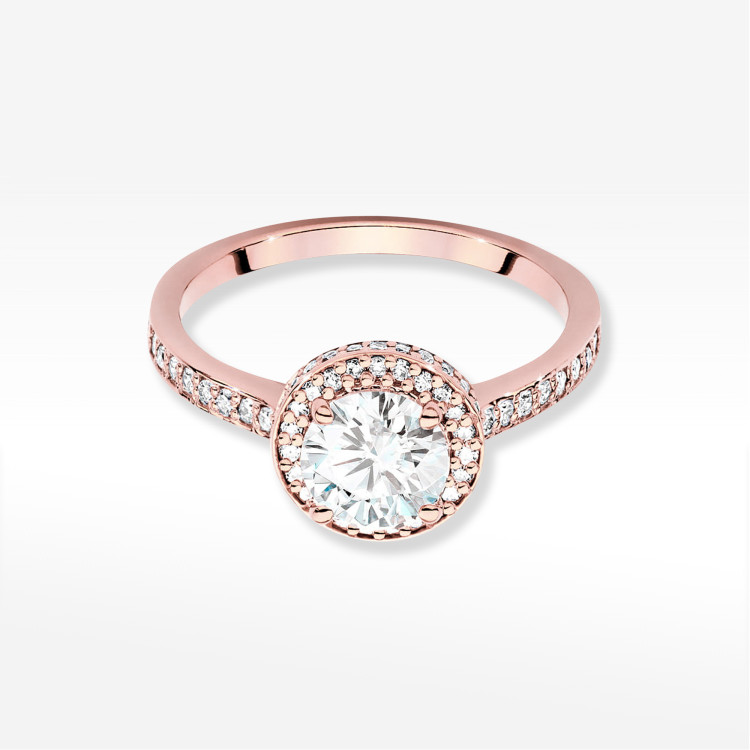 Pierścionek W0508 Diament Laboratoryjny 1,083ct różowe złoto