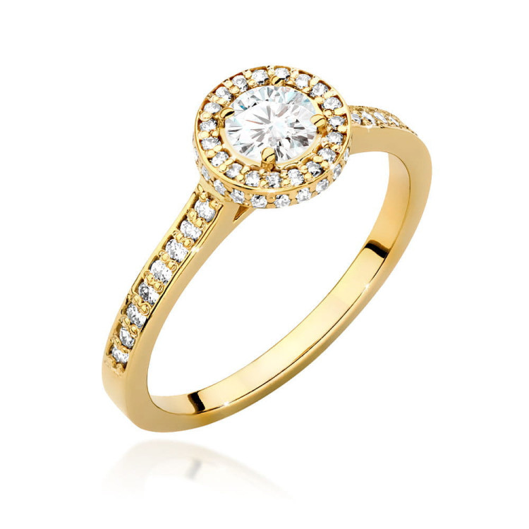 Pierścionek W0508 Diament 0,74ct żółte złoto