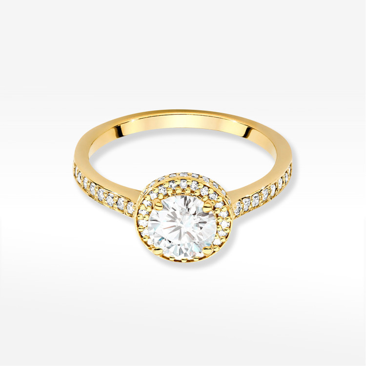 Pierścionek W0508 Diament Laboratoryjny 0,868ct żółte złoto