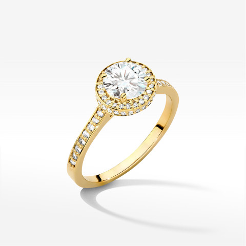 Pierścionek W0508 Diament Laboratoryjny 1,083ct żółte złoto