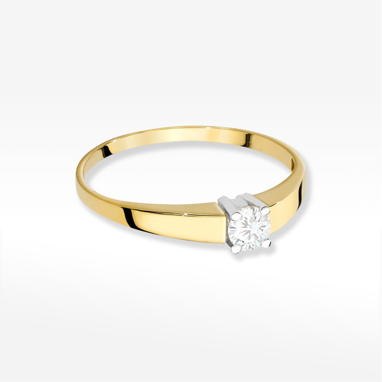 Pierścionek W0524 Diament 0,25ct żółte złoto