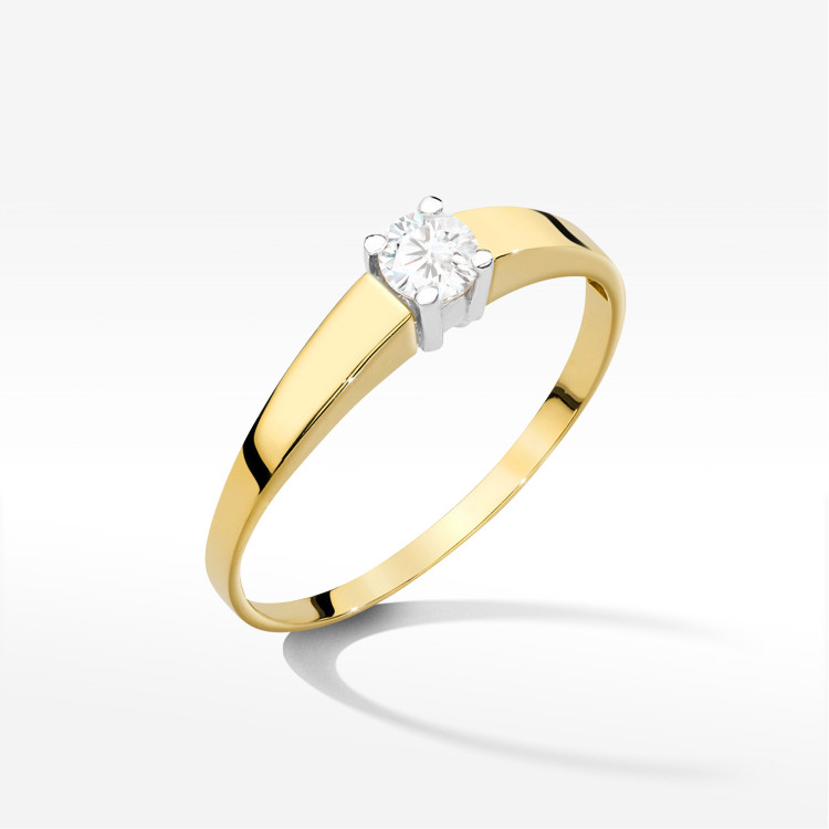 Pierścionek W0524 Diament 0,25ct żółte złoto
