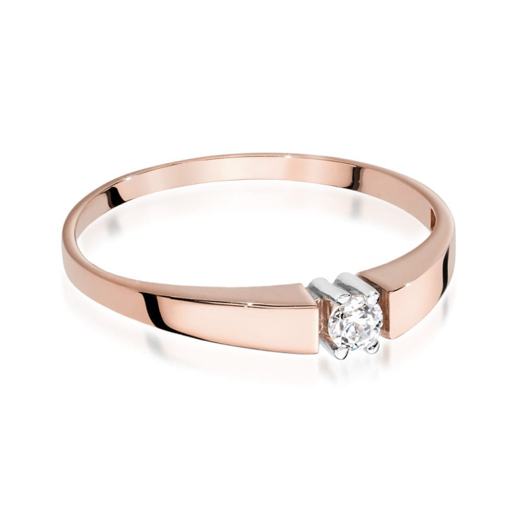 Pierścionek W0524 Diament 0,08ct różowe złoto