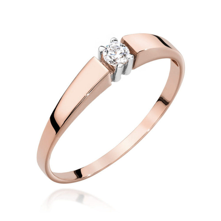 Pierścionek W0524 Diament 0,08ct różowe złoto