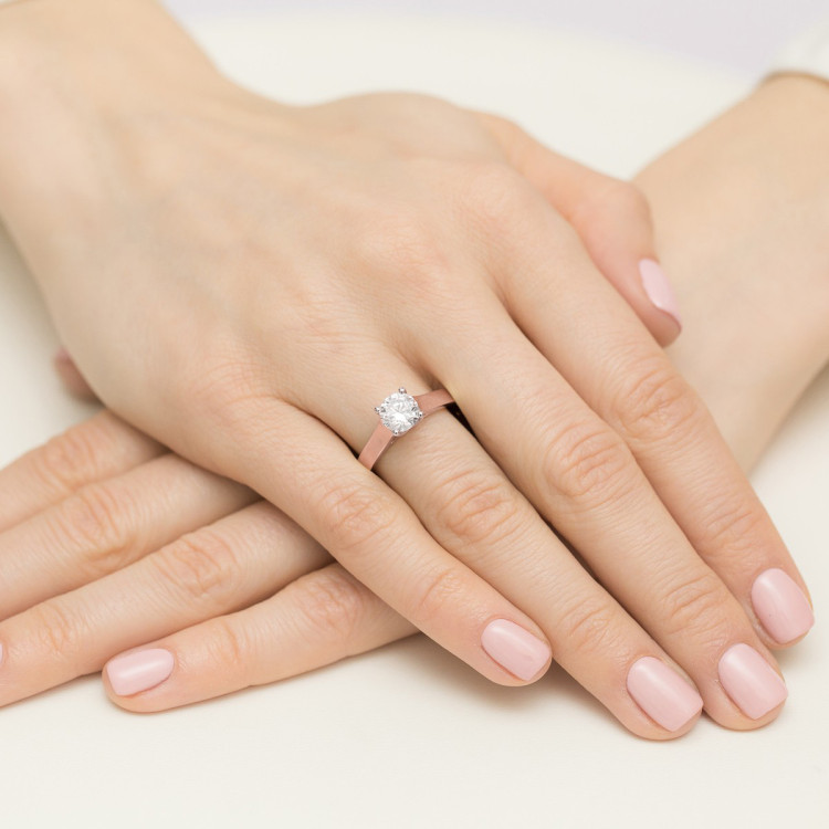 Pierścionek W0526 Diament 1,00ct różowe złoto