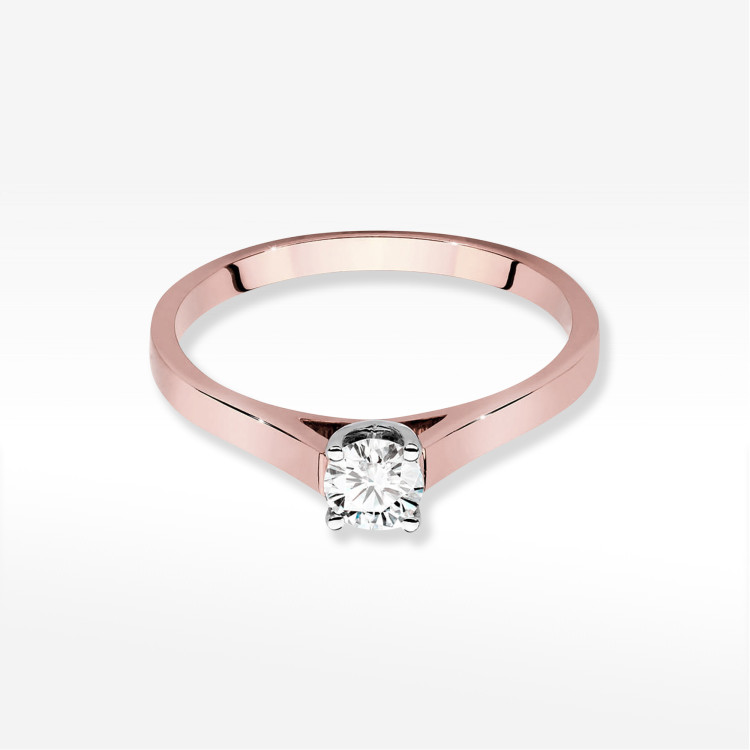 Pierścionek W0526 Diament Laboratoryjny 0,40ct różowe złoto
