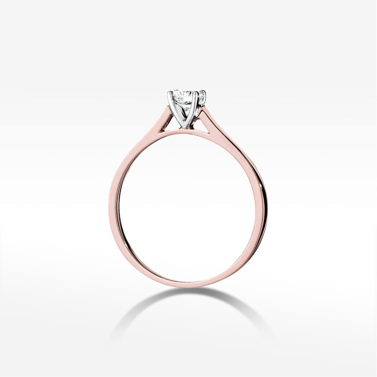 Pierścionek W0526 Diament Laboratoryjny 0,40ct różowe złoto