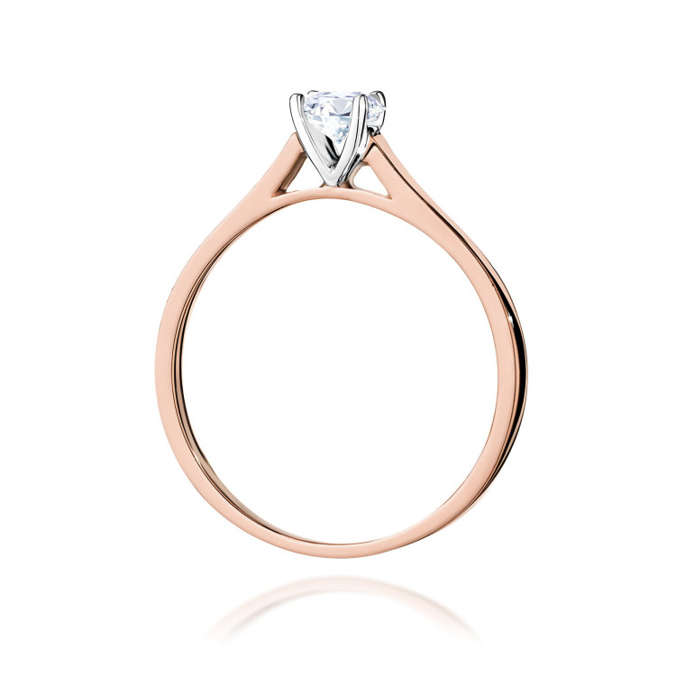 Pierścionek W0526 Diament Laboratoryjny 0,50ct różowe złoto