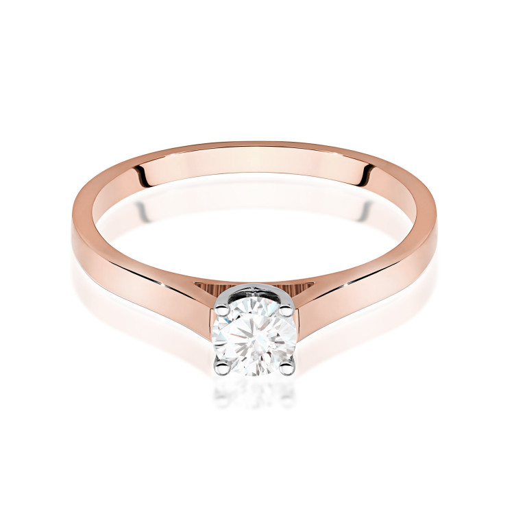 Pierścionek W0526 Diament Laboratoryjny 0,50ct różowe złoto