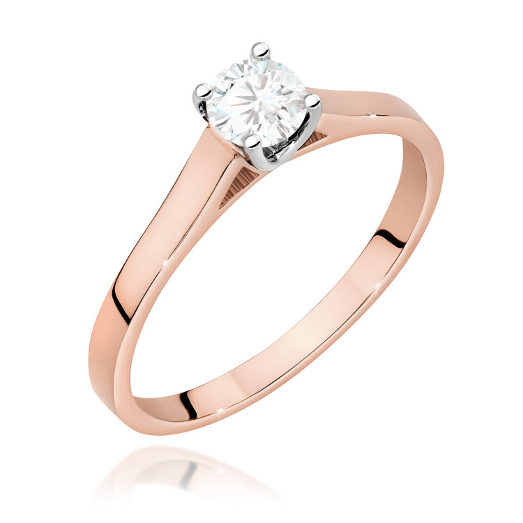 Pierścionek W0526 Diament Laboratoryjny 0,50ct różowe złoto