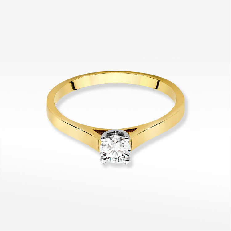Pierścionek W0526 Diament Laboratoryjny 0,40ct żółte złoto