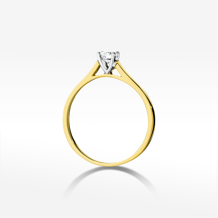 Pierścionek W0526 Diament Laboratoryjny 0,40ct żółte złoto