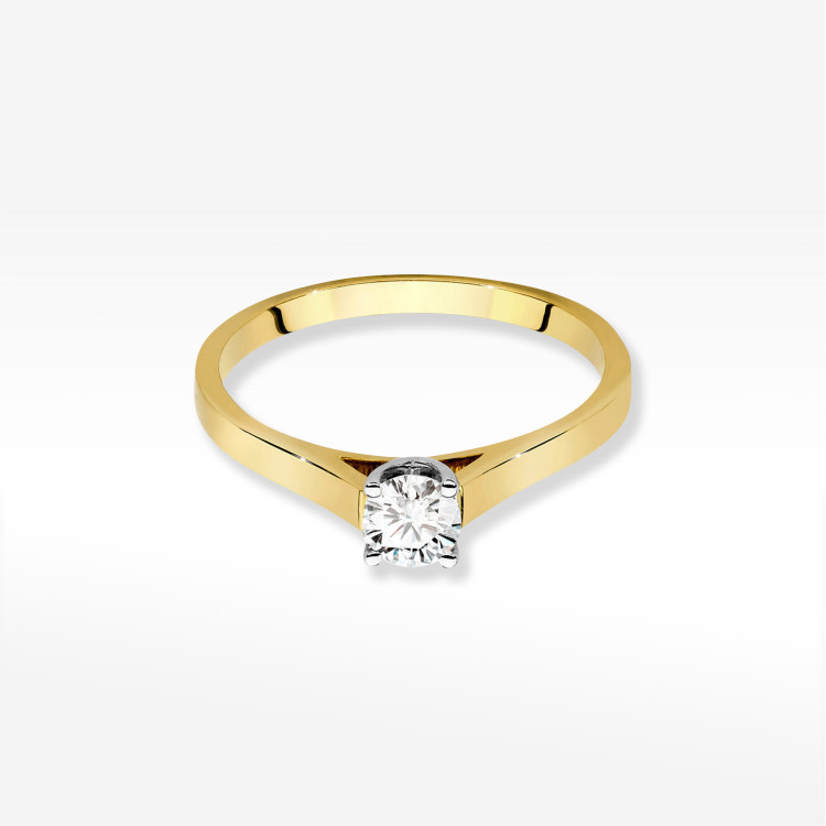 Pierścionek W0526 Diament Laboratoryjny 0,50ct żółte złoto