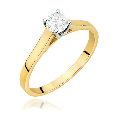 Pierścionek W0526 Diament Laboratoryjny 0,50ct żółte złoto