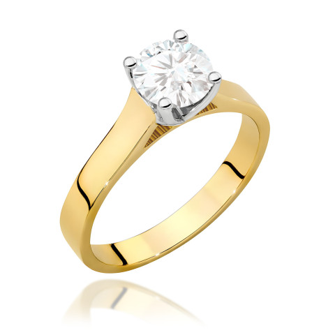 Pierścionek W0526 Diament Laboratoryjny 1,00ct żółte złoto