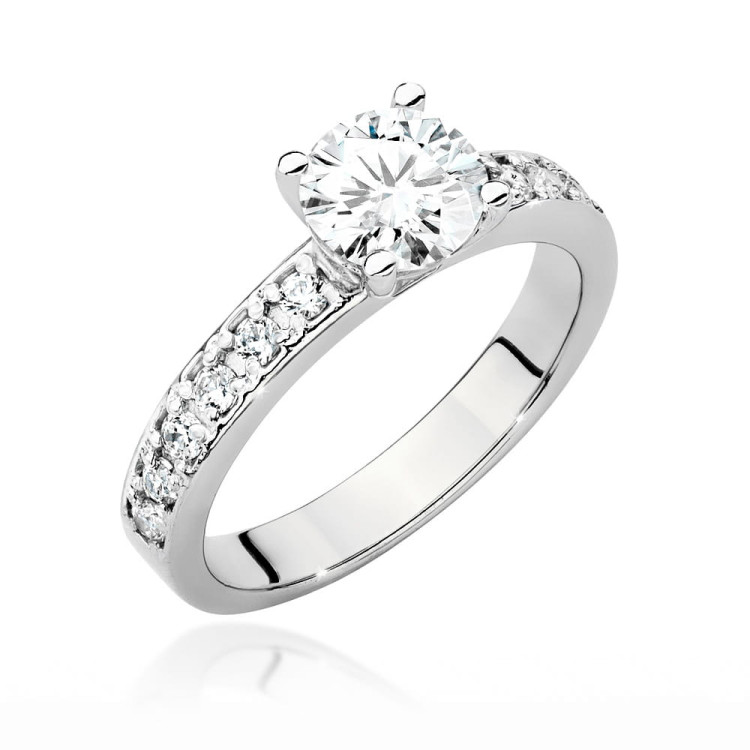 Pierścionek Diament Laboratoryjny 1,24ct białe złoto W0534