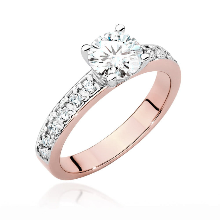 Pierścionek Diament Laboratoryjny 1,24ct różowe złoto W0534