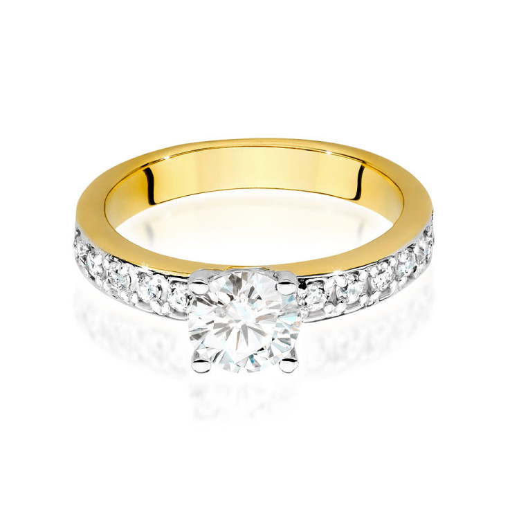 Pierścionek Diament Laboratoryjny 0,94ct żółte złoto W0534