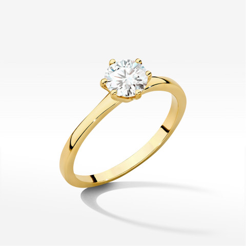 Pierścionek W0535 Diament Laboratoryjny 0,70ct żółte złoto