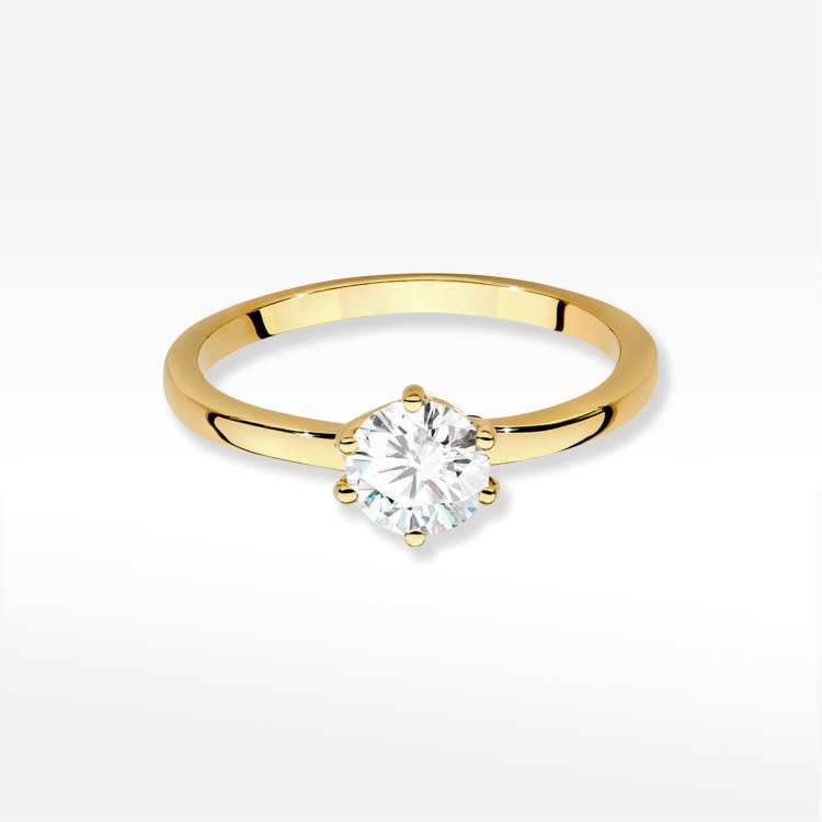Pierścionek W0535 Diament Laboratoryjny 0,70ct żółte złoto