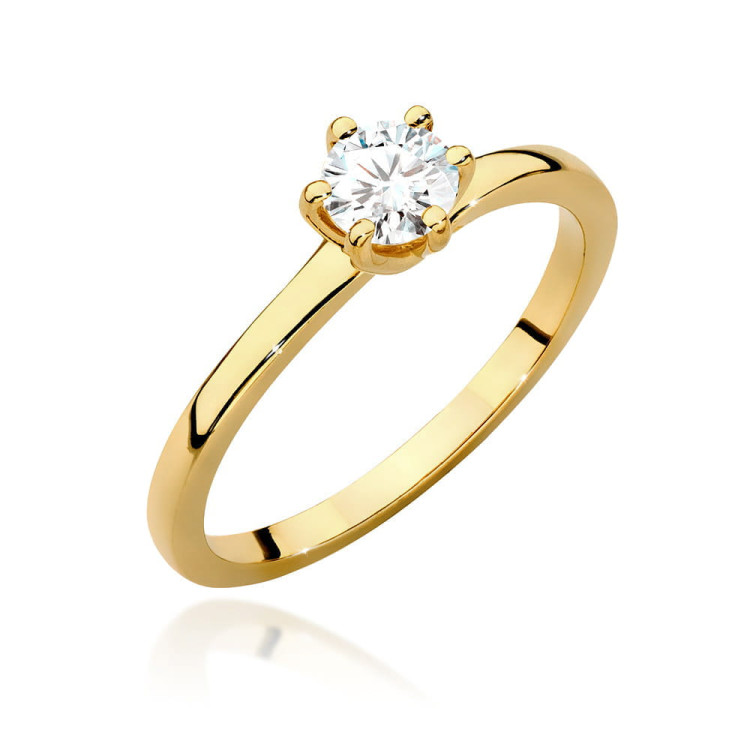 Pierścionek W0535 Diament Laboratoryjny 0,40ct żółte złoto