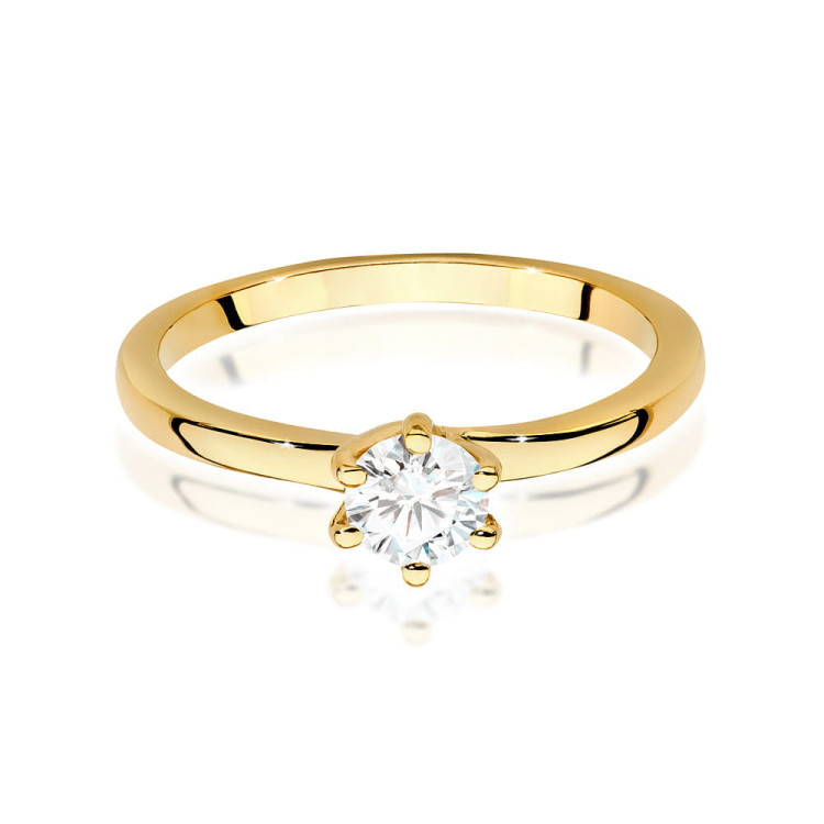 Pierścionek W0535 Diament 0,40ct żółte złoto