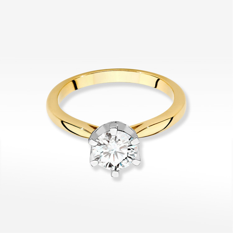 Pierścionek Diament Laboratoryjny 1,06ct żółte złoto W0539