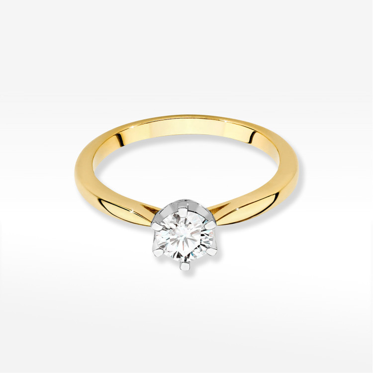 Pierścionek W0539 Diament Laboratoryjny 0,56ct żółte złoto