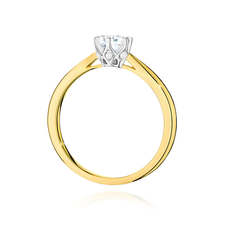 Pierścionek W0539 Diament Laboratoryjny 0,46ct żółte złoto