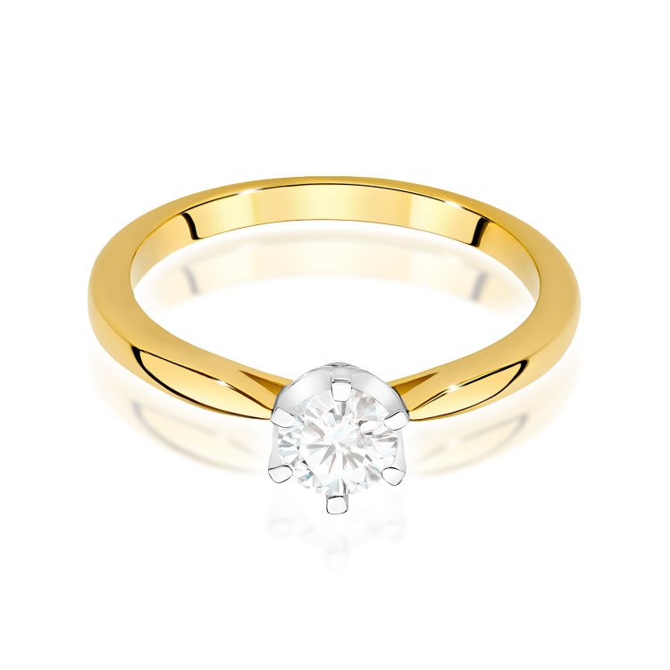 Pierścionek W0539 Diament Laboratoryjny 0,46ct żółte złoto