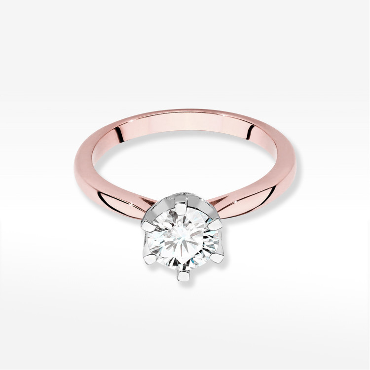 Pierścionek W0539 Diament Laboratoryjny 1,06ct różowe złoto