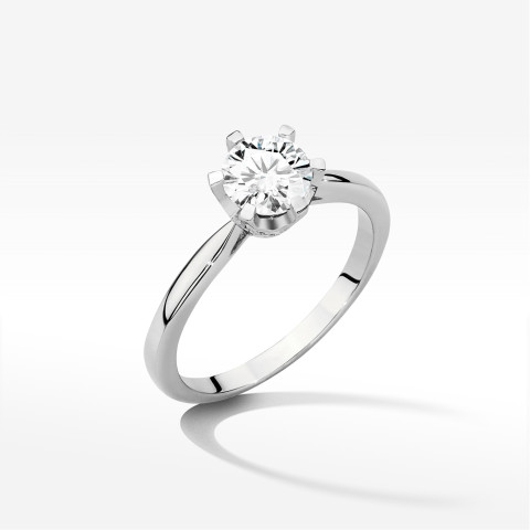 Pierścionek W539 Diament Laboratoryjny 0,76ct białe złoto