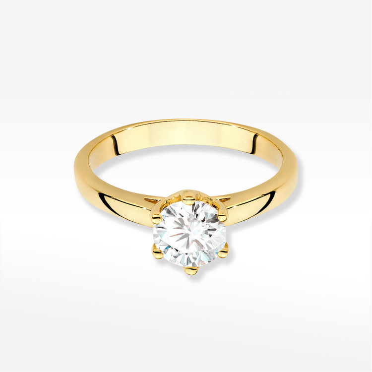 Pierścionek W0540 Diament Laboratoryjny 1,00ct żółte złoto