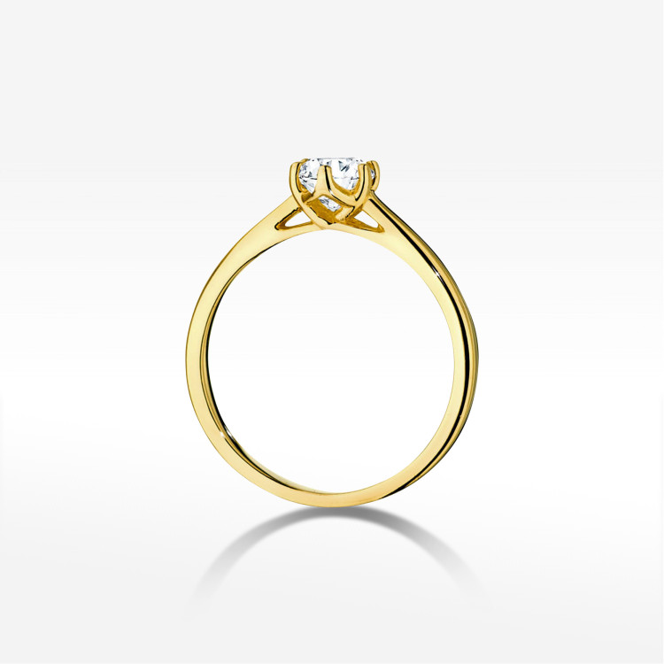 Pierścionek W0540 Diament Laboratoryjny 0,50ct żółte złoto