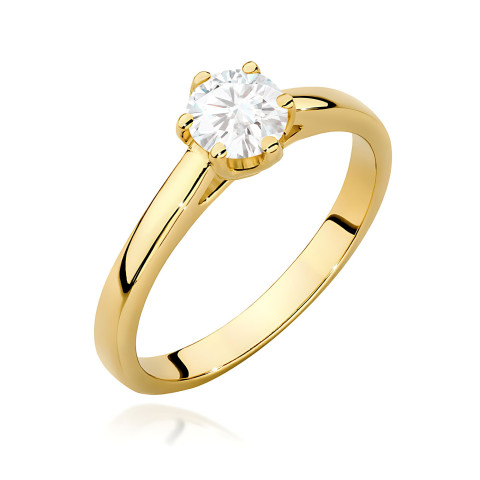 Pierścionek W0540 Diament Laboratoryjny 0,50ct żółte złoto