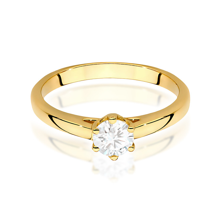 Pierścionek W0540 Diament Laboratoryjny 0,40ct żółte złoto