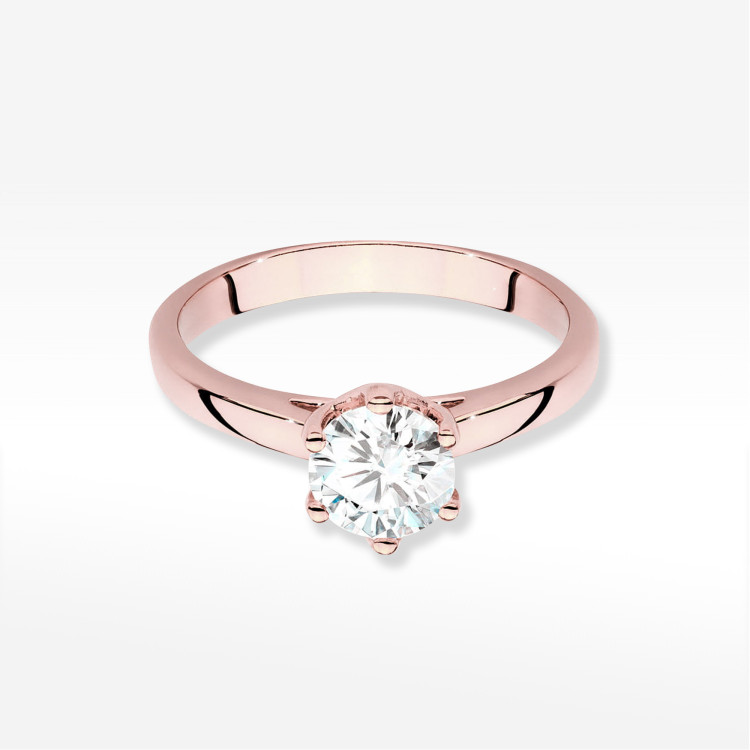 Pierścionek W0540 Diament Laboratoryjny 1,00ct różowe złoto