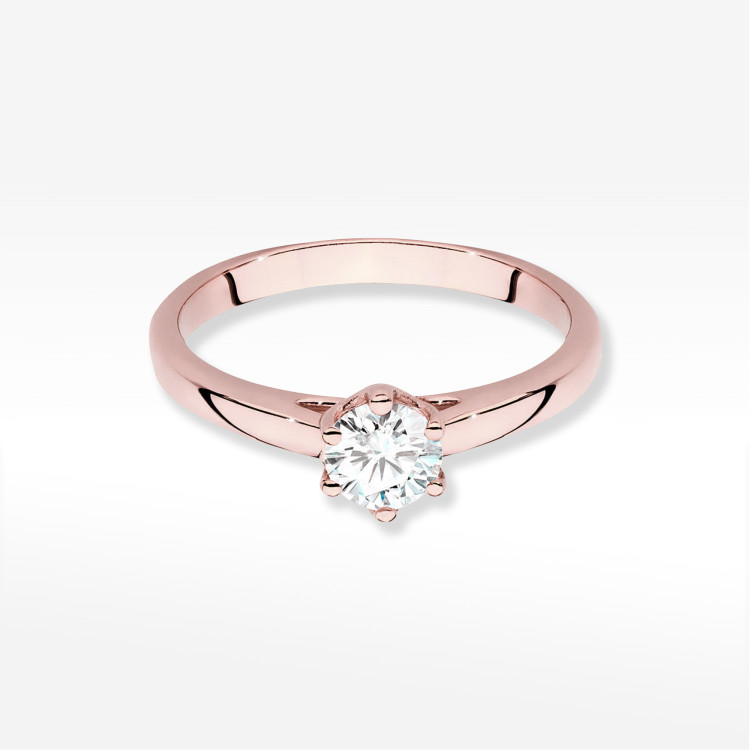 Pierścionek W0540 Diament Laboratoryjny 0,50ct różowe złoto