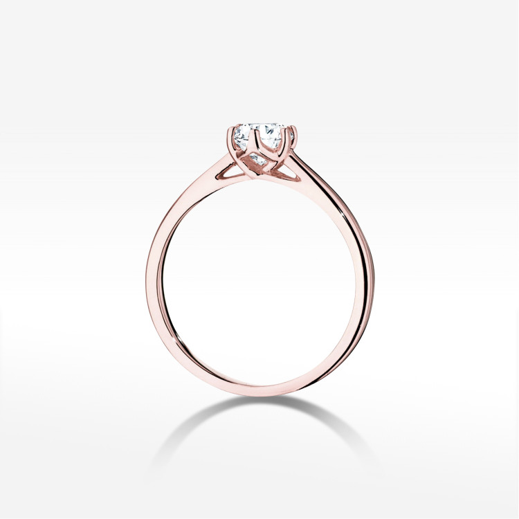 Pierścionek W0540 Diament Laboratoryjny 0,50ct różowe złoto