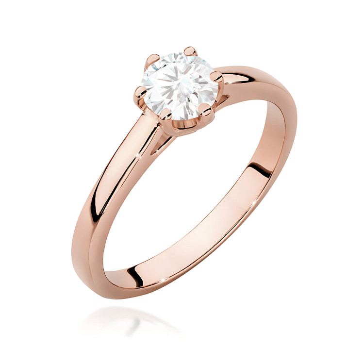 Pierścionek W0540 Diament Laboratoryjny 0,50ct różowe złoto