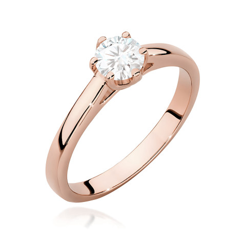 Pierścionek W0540 Diament Laboratoryjny 0,40ct różowe złoto