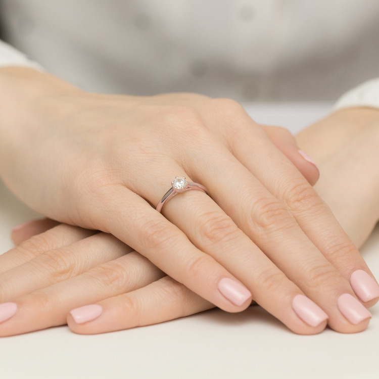 Pierścionek W0540 Diament 0,40ct różowe złoto